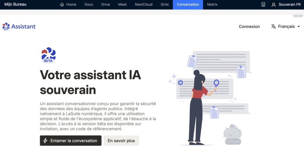 Mijn Bureau Assistant IA accueil lasuite souverain