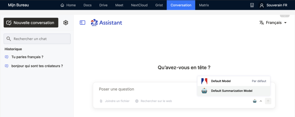 Mijn Bureau Assistant IA lasuite souverain