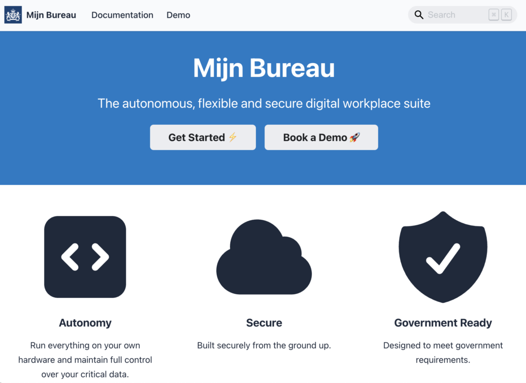Mijn Bureau homepage souverain