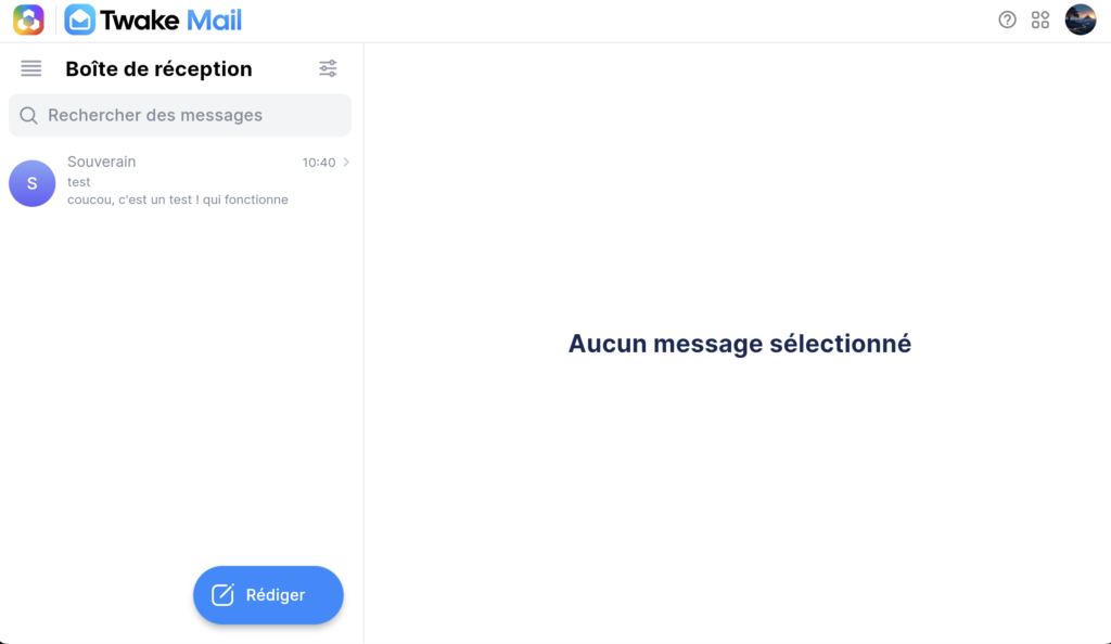 Twake Mail version tablette