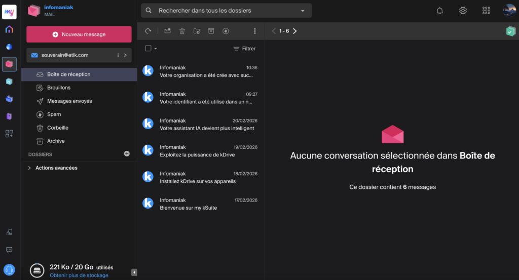 courriel infomaniak souverain