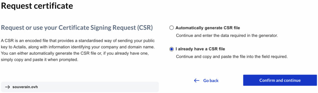 I already have a CSR file