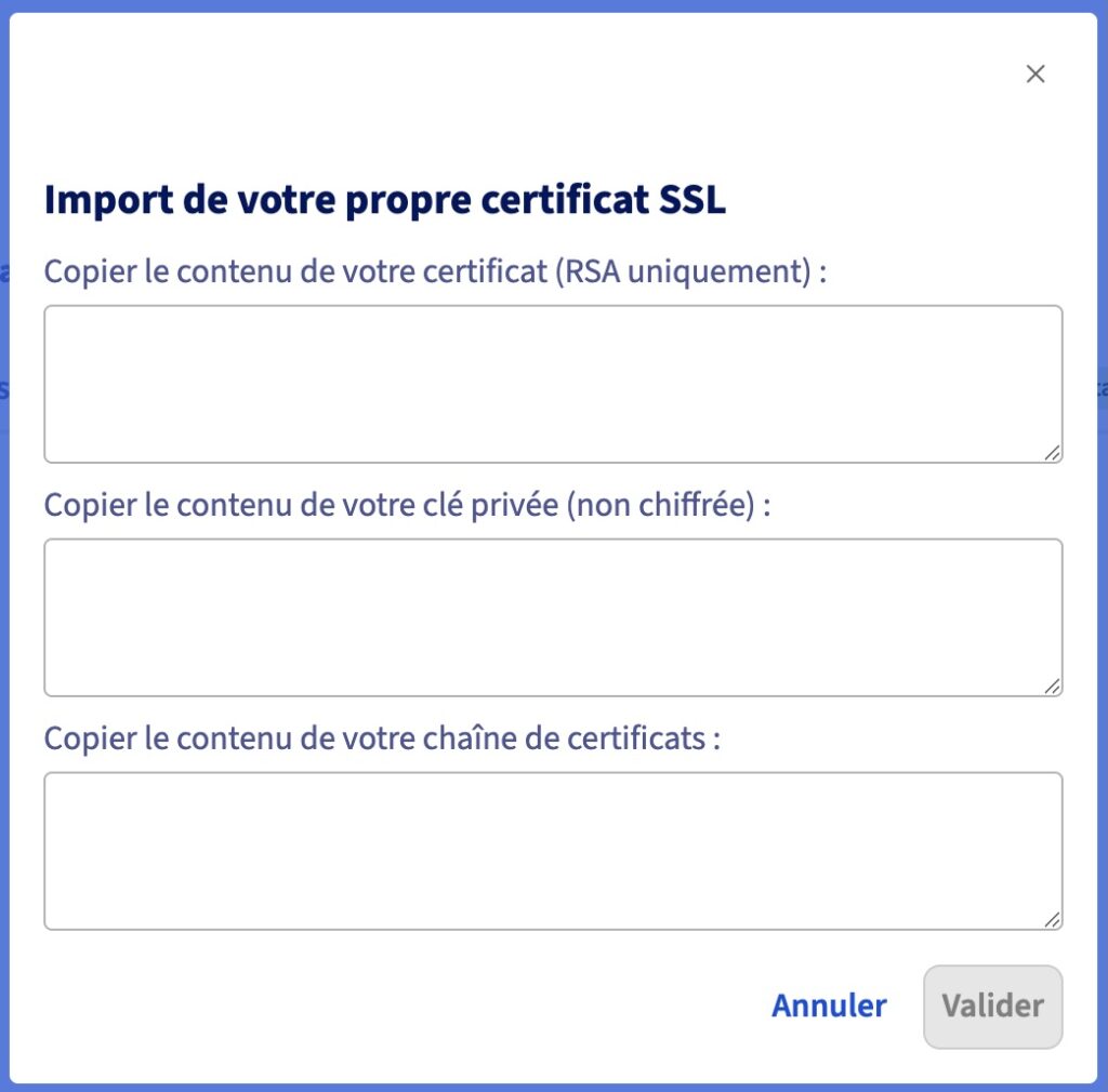 Import de votre propre certificat SSL OVH Souverain