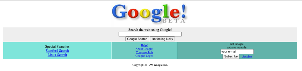 Première version de google (en beta)